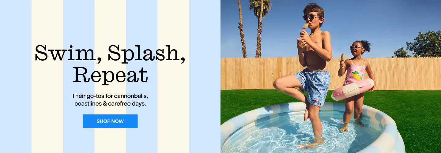 Swim, Splash, Repeat
Their go-tos for cannonballs, coastlines & carefree days.
Shop Now