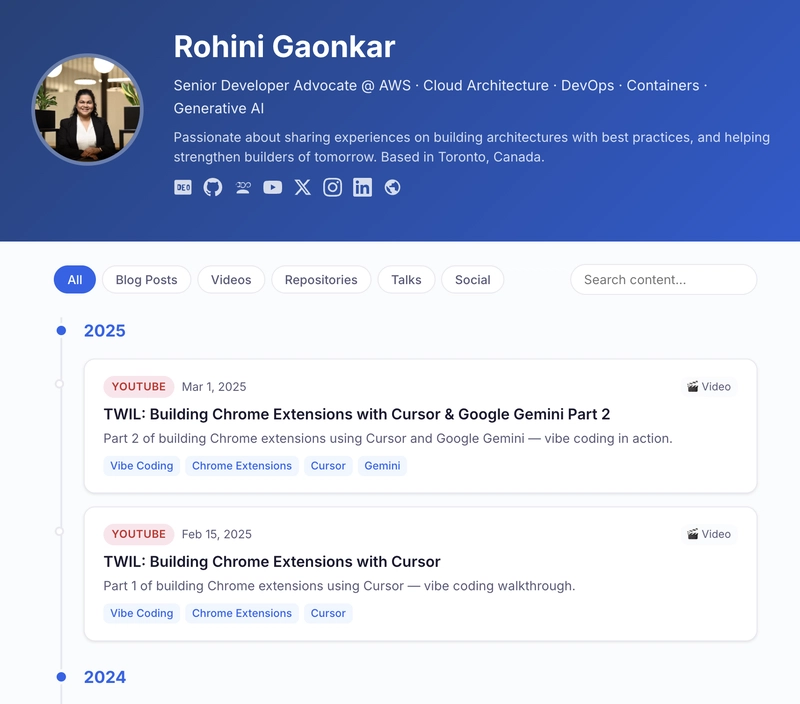 Screenshot: Final portfolio site final-website