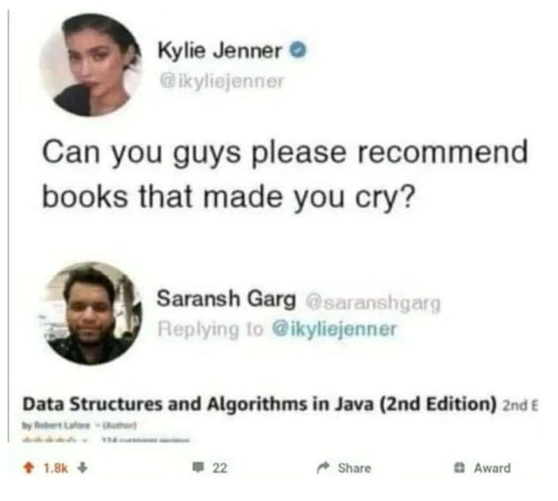 Books that made you cry. Data Structures and Algorithms in Java