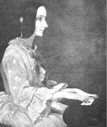 Painting of Ada Lovelace at a piano in 1852 by Henry Phillips.