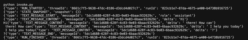 agent response stream