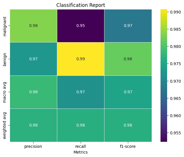 Classification Report of the Results