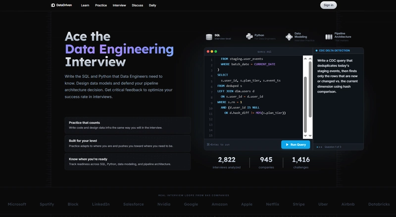 Data engineering interview problems