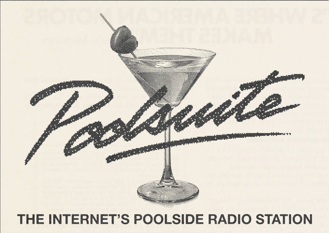 an ad for the Poolsuite, the internet's poolside radio station