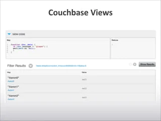 Couchbase	
  Views
 