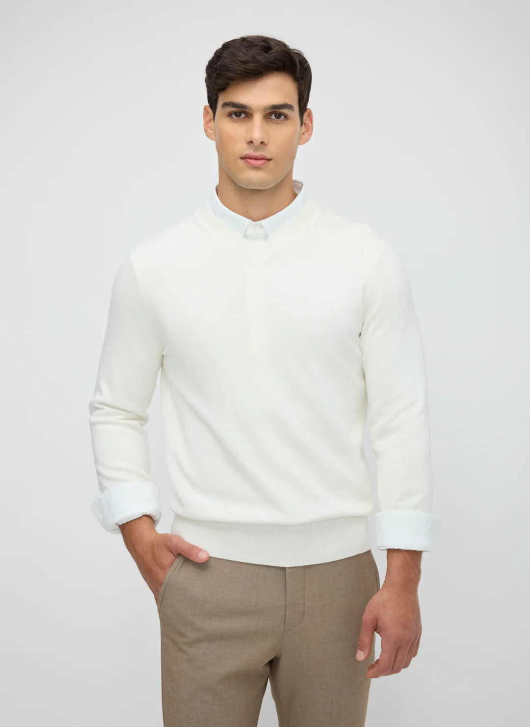 SilkStitch Easy Care V-Neck Sweater
