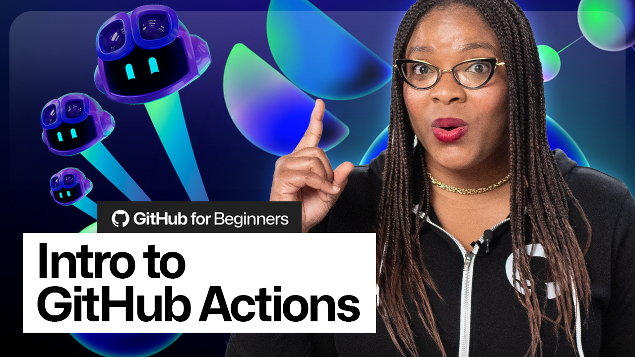 Decorative header image with the words 'Intro to GitHub Actions'