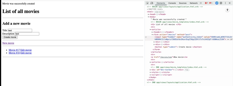 Authenticity Token 1 in HTML form