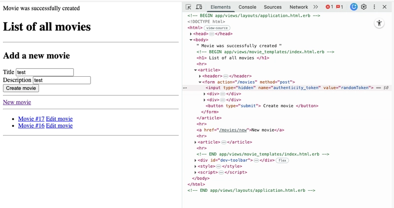Submitting a random value in the HTML form