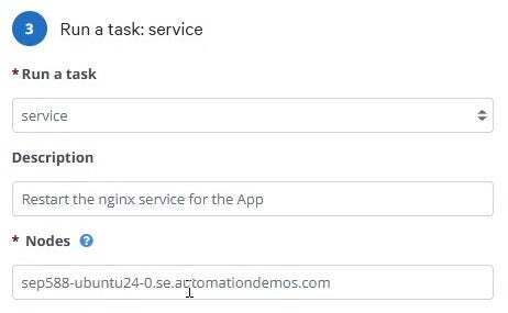 Run a task service node screenshot